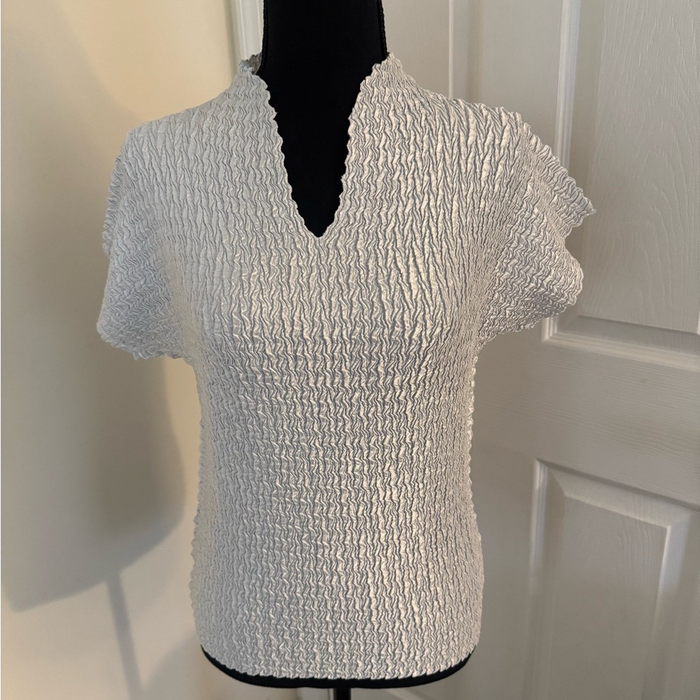 Stillman Studios White Textured Women's Top M
